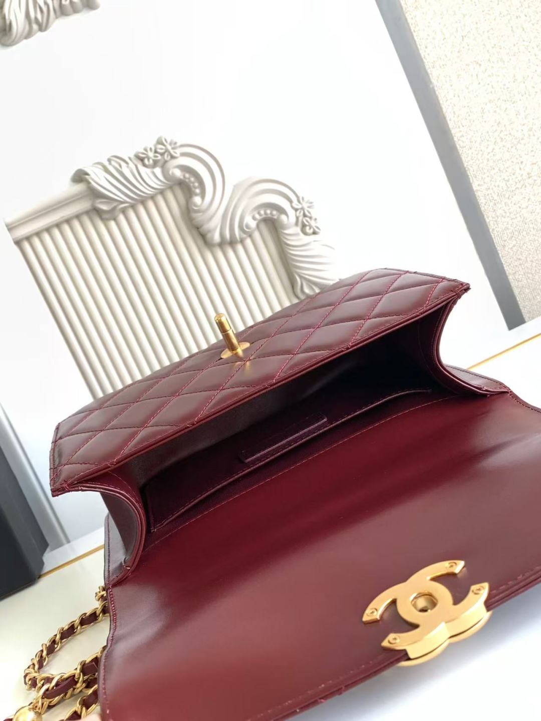 Chanel Calfskin Quilted Perfect Fit Flap Red 22cm