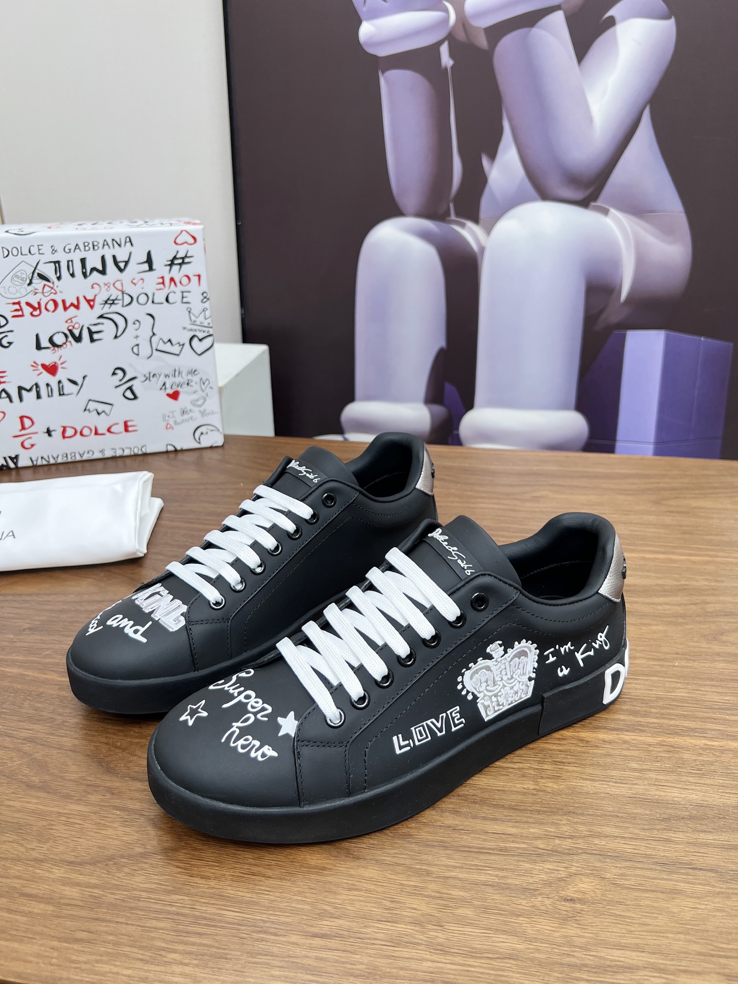 DOLCE & GABBANA Calfskin Portofino sneakers