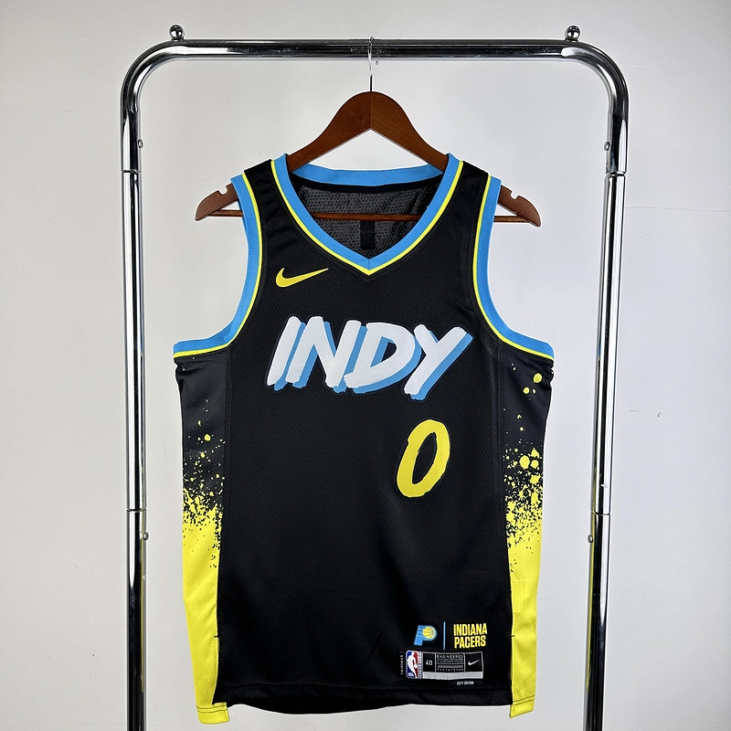 2024 NBA Indiana Pacers 0 HALLIBURTON Basketball Jersey