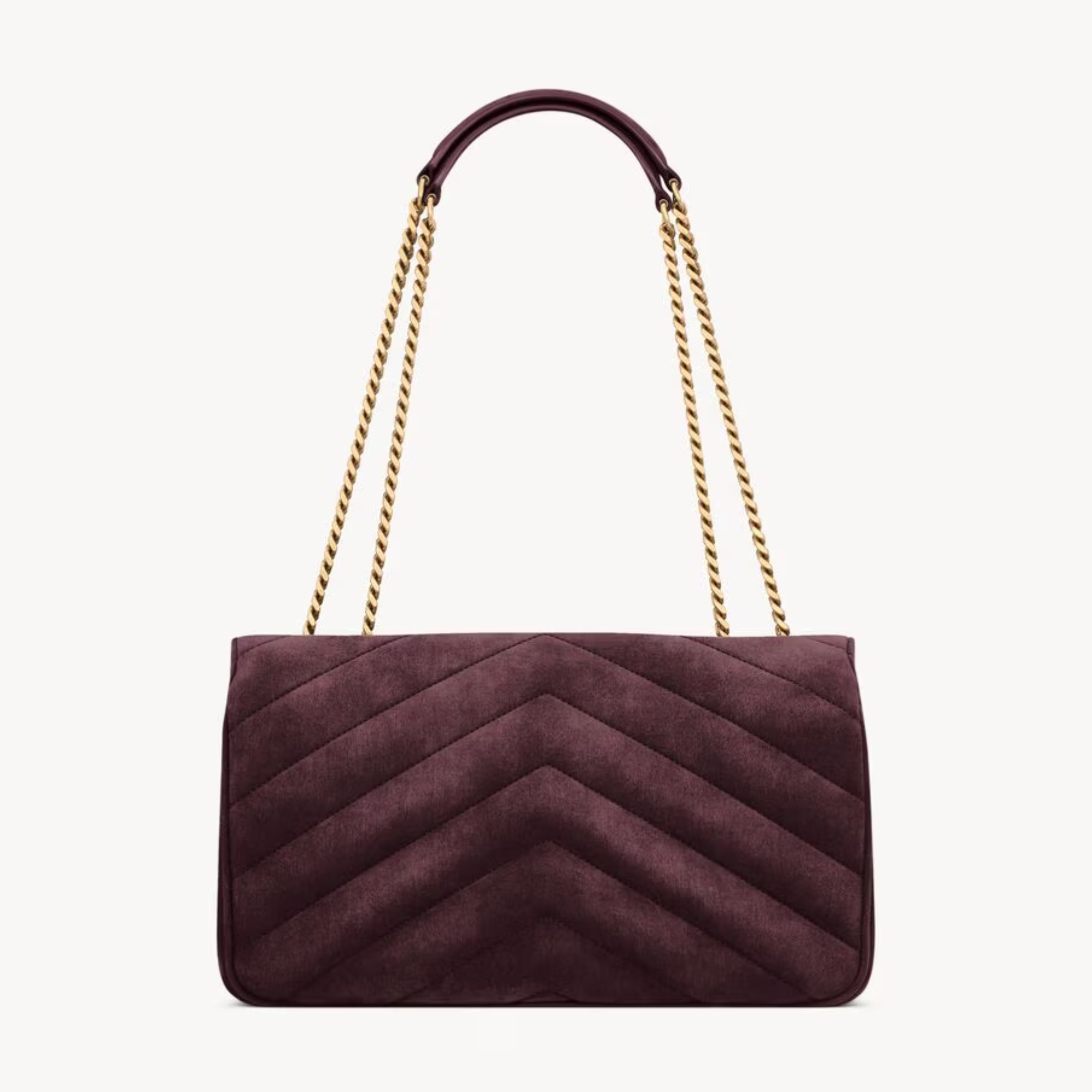 Saint Laurent Loulou Deep Wine Chevron Bag 29cm/11.4in
