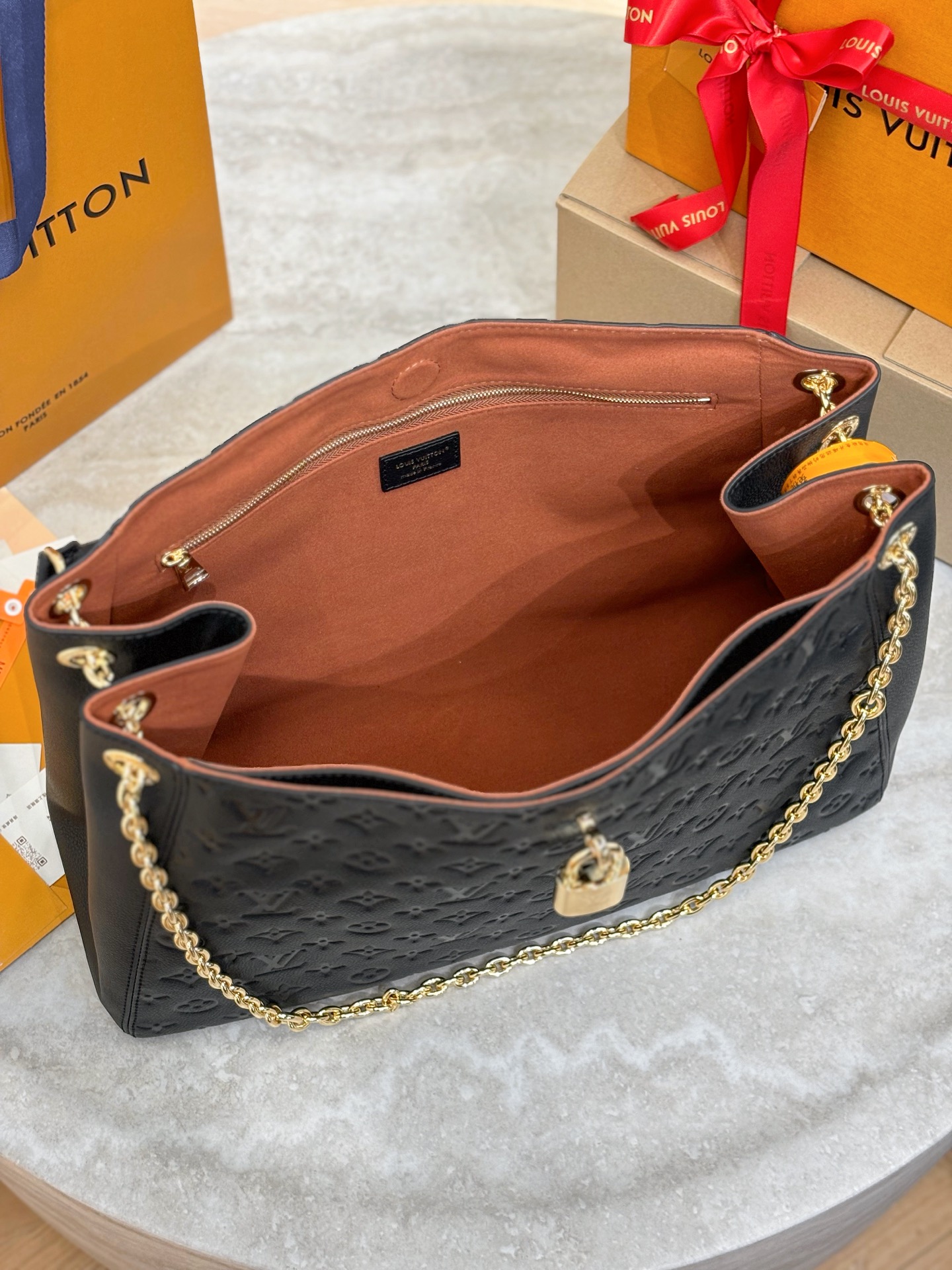 Louis Vuitton LV Anytime MM Monogram Empreinte Bag Black M14324 42cm/ 16.5in