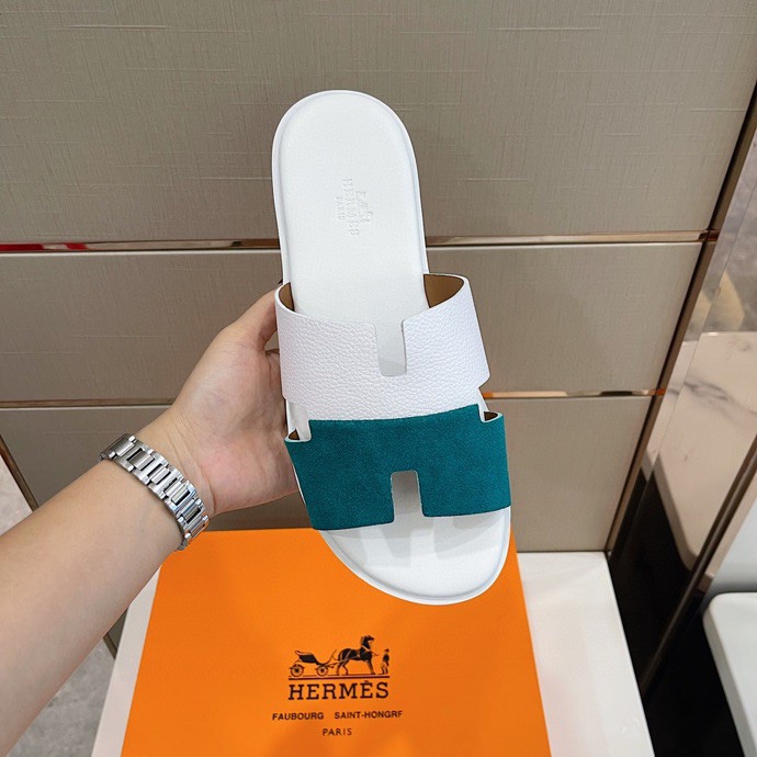 HERMES SANDAL IZMIR WHITE/BLUE