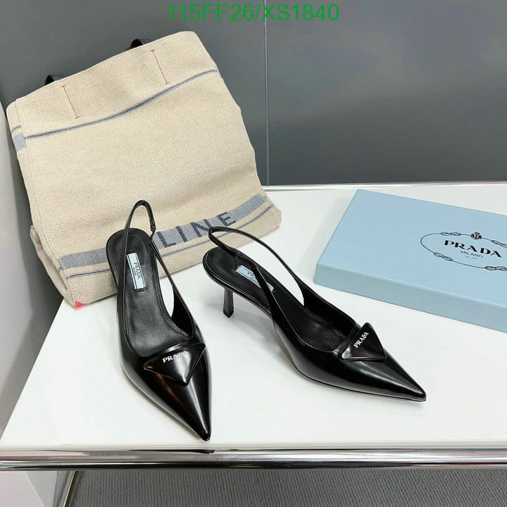 Prada Brushed Leather Slingback Pumps Black 1I901M055F0002F075