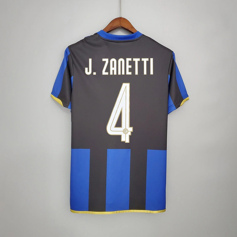 Retro 2008-09 Inter Milan home J. ZANETTI IBRAHIMOVIC FIGO BALOTELLI Football jersey retro
