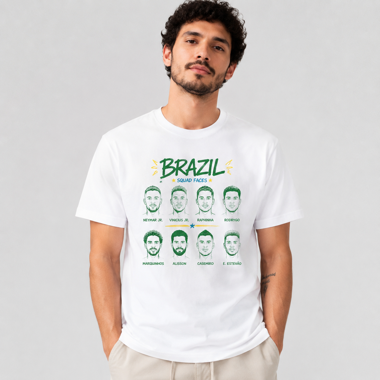 Brazilian Player Pure Cotton T-Shirt – Limited-Time Offer