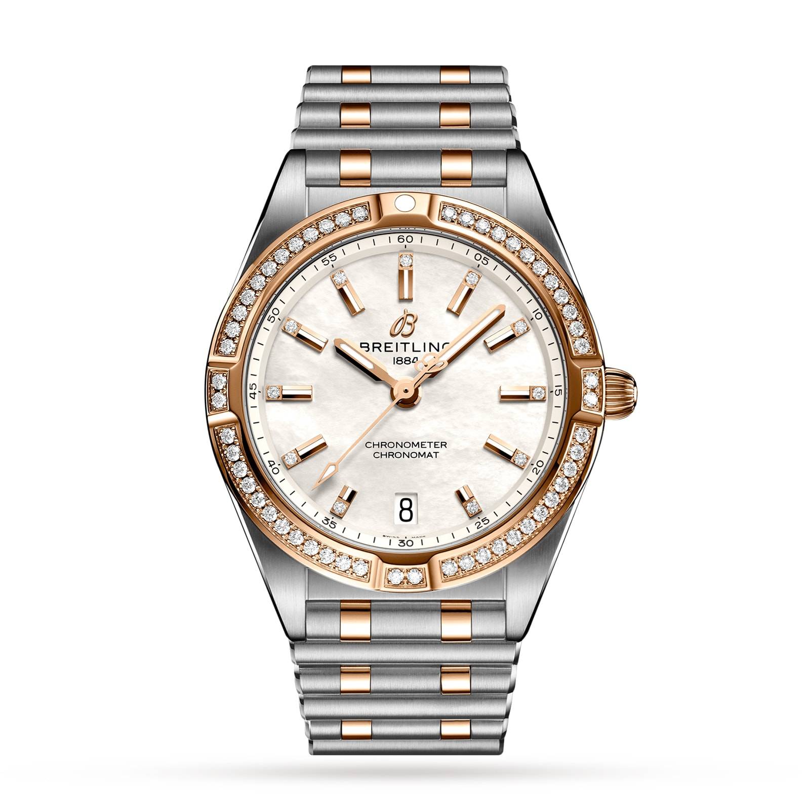 Breitling Chronomat 32 Stainless Steel & 18k Red Gold (Gem-set) - Mother of Pearl-P17532015