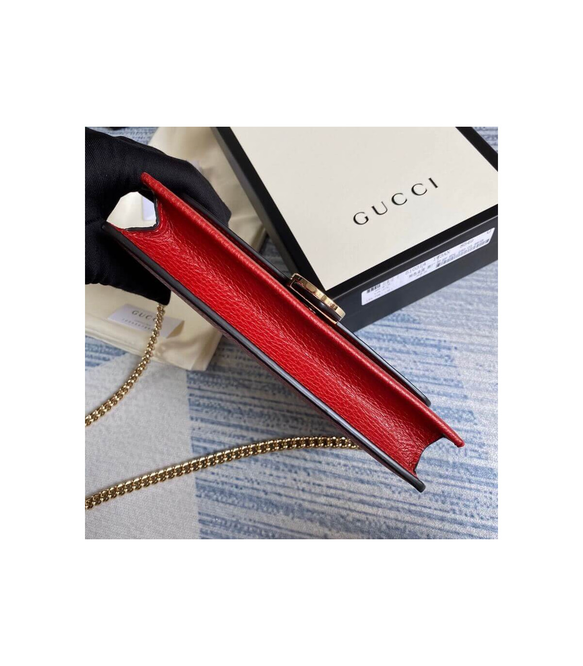 Gucci GG Interlocking Wallet On Chain Red