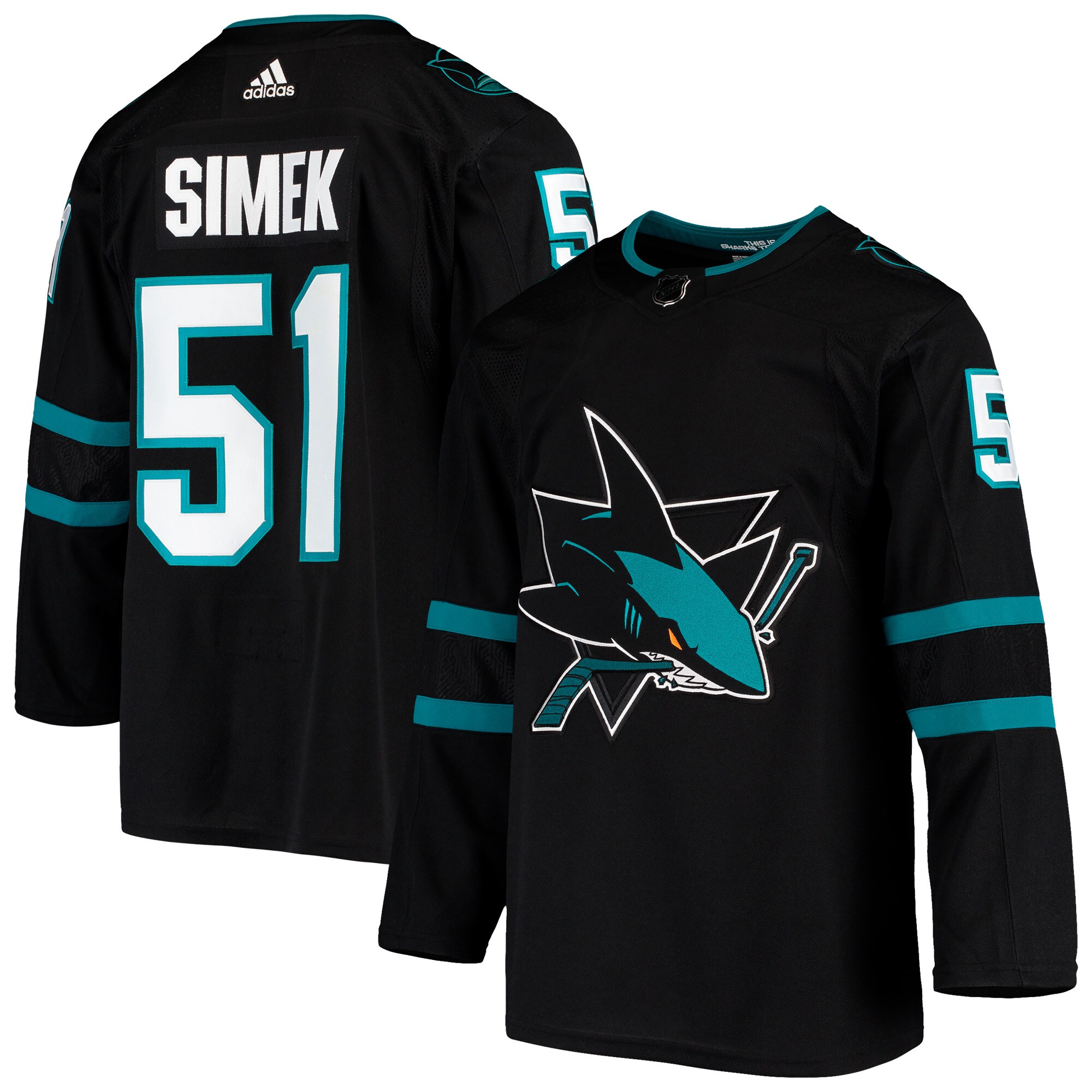 Radim Simek San Jose Sharks adidas Alternate Authentic Jersey – Black