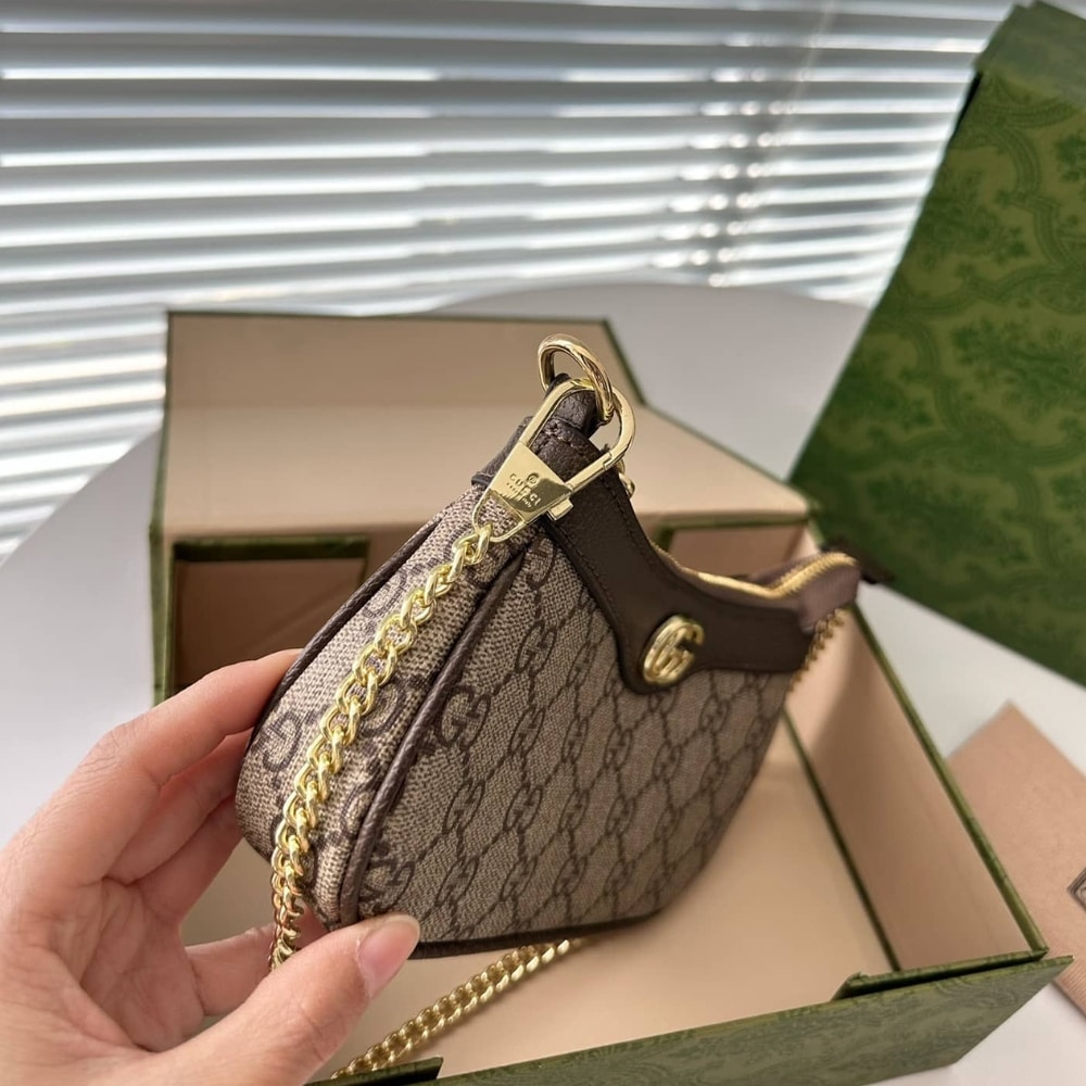 Gucci Ophidia Mini Bag Gg Supreme Beige And Ebony 20Cm 764960 K9Gsg 8367