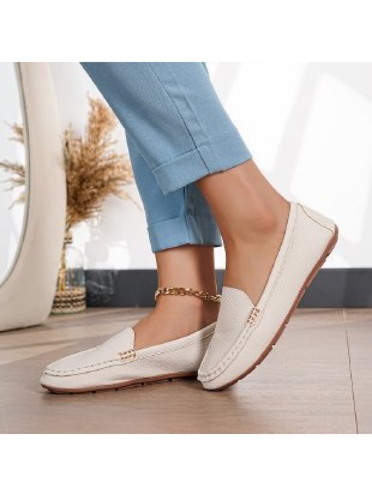 Pure Color PU Round Toe Flats