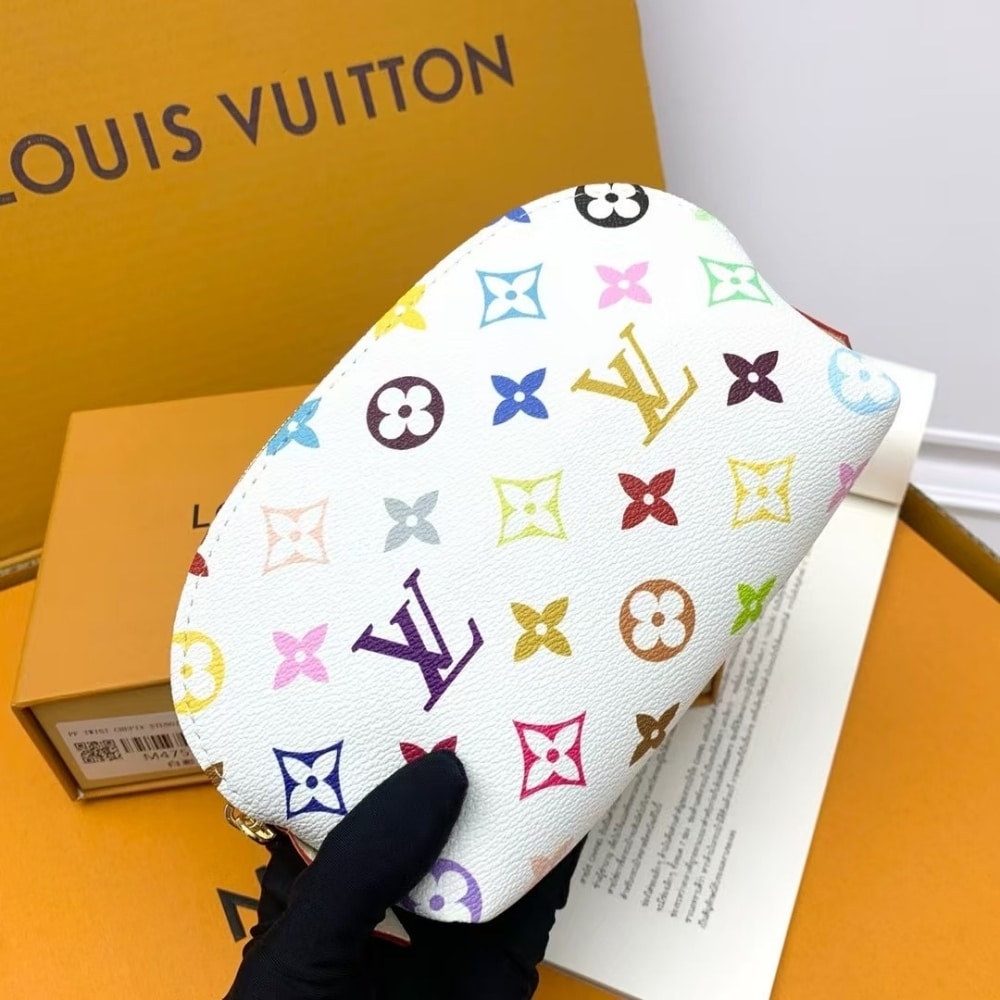 Louis Vuitton X Murakami Cosmetic Pouch PM Monogram White 19Cm M13744