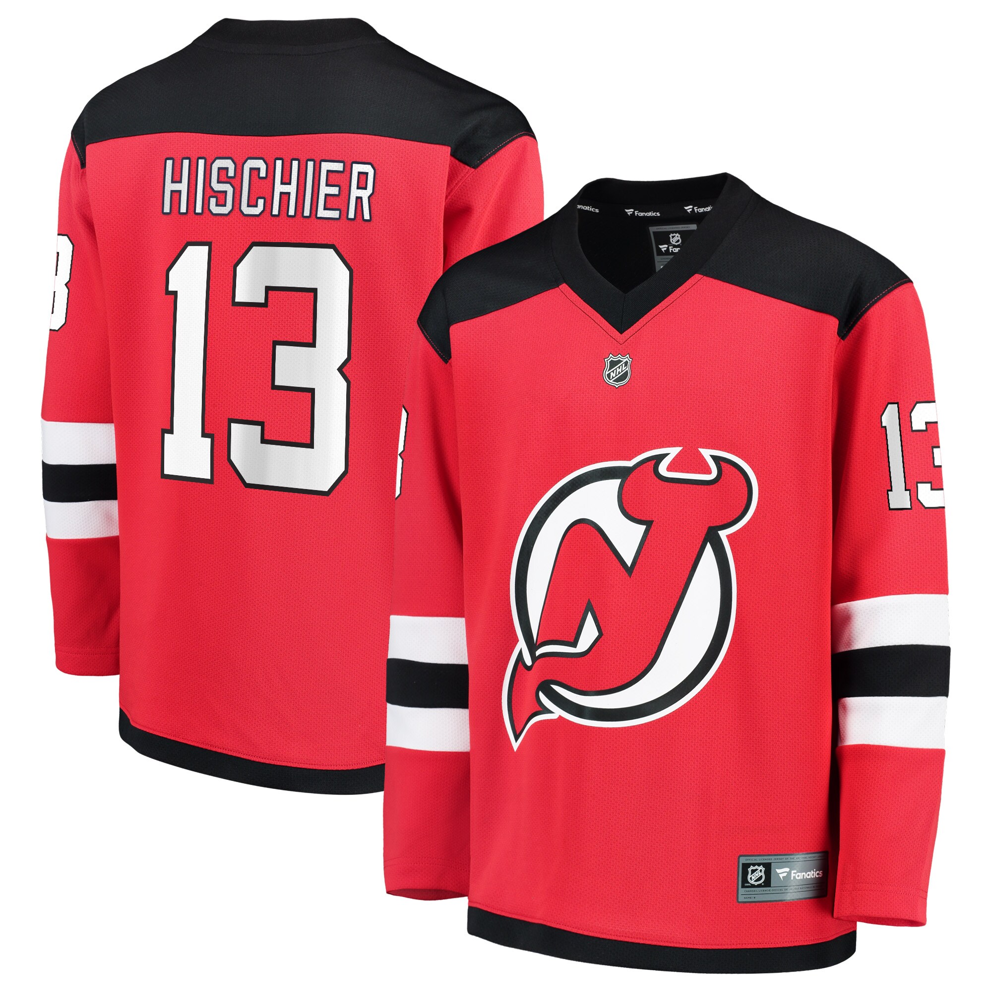Nico Hischier New Jersey Devils Fanatics Youth Replica Player Jersey – Red