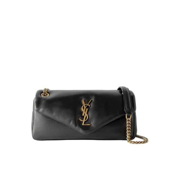 Saint Laurent Calypso Padded Leather Shoulder Bag Black 25Cm
