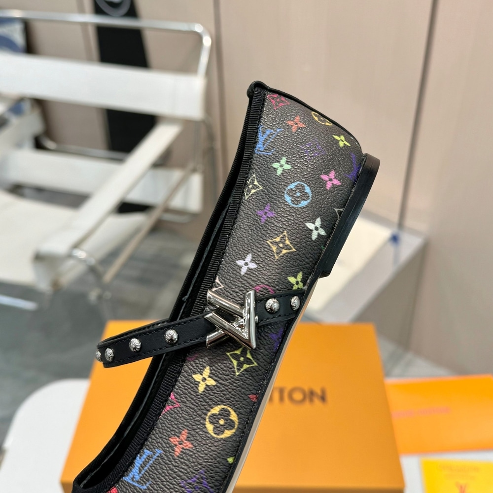 Louis Vuitton X Takashi Murakami Romy Flat Ballerina Black 1agvc3