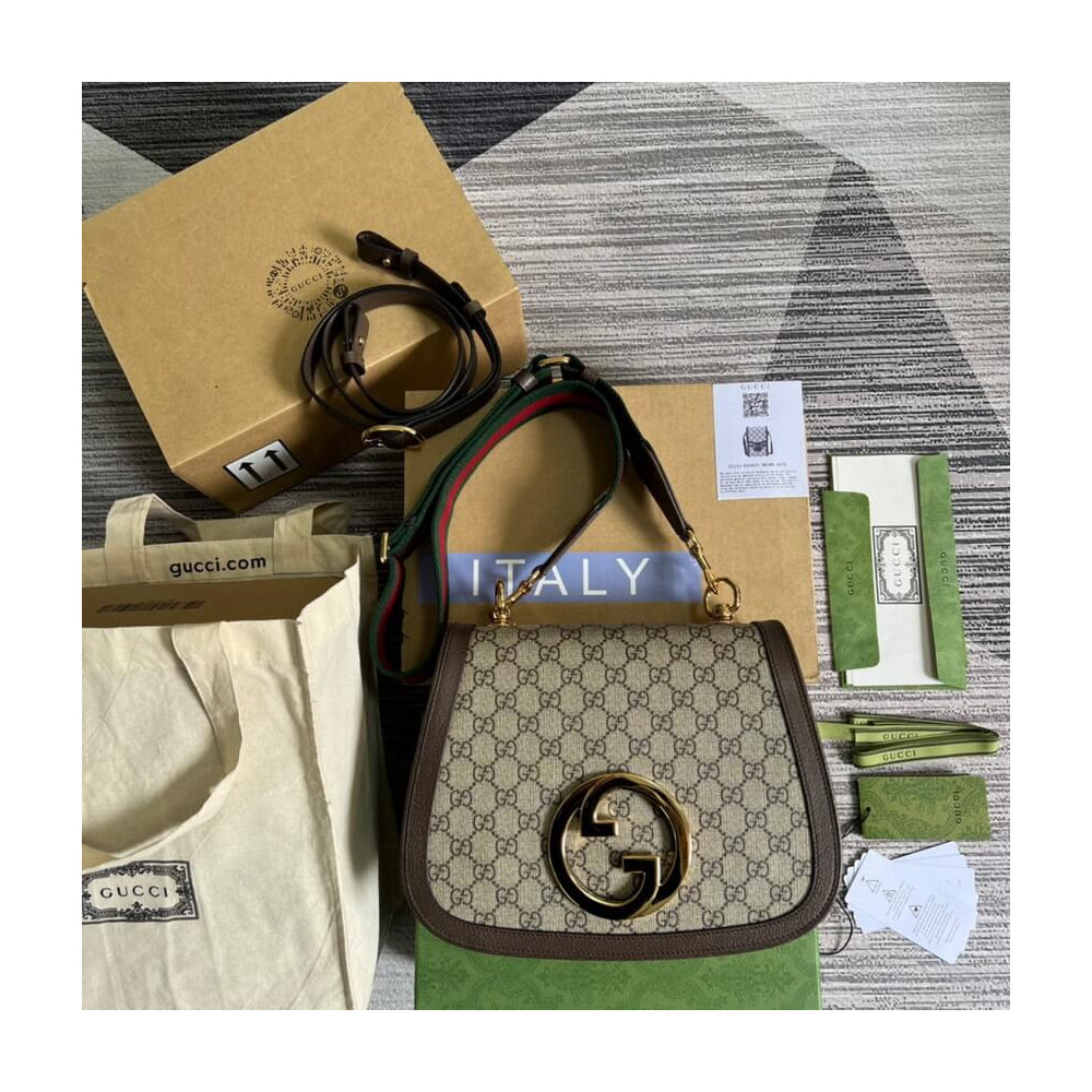 Gucci Blondie Medium Shoulder Bag With Round Interlocking G