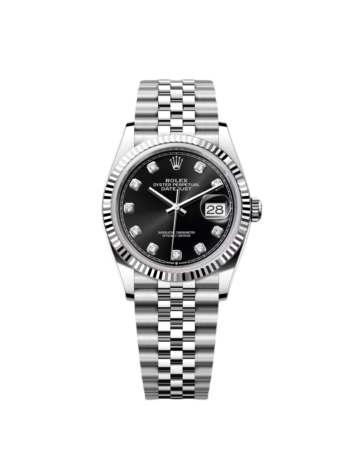Rolex  Datejust 36mm 126234 Black Diamond Dial Stainless Steel Oyster Mens Watch