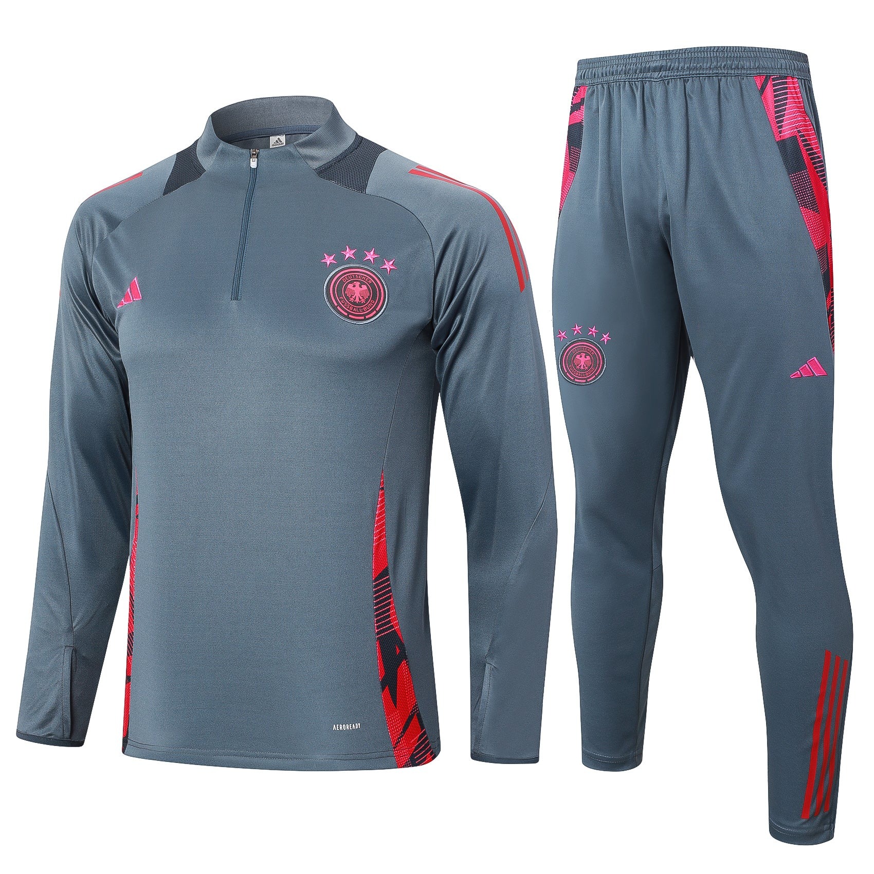 Germany 2024 Grey Half-Zip Training Tracksuit