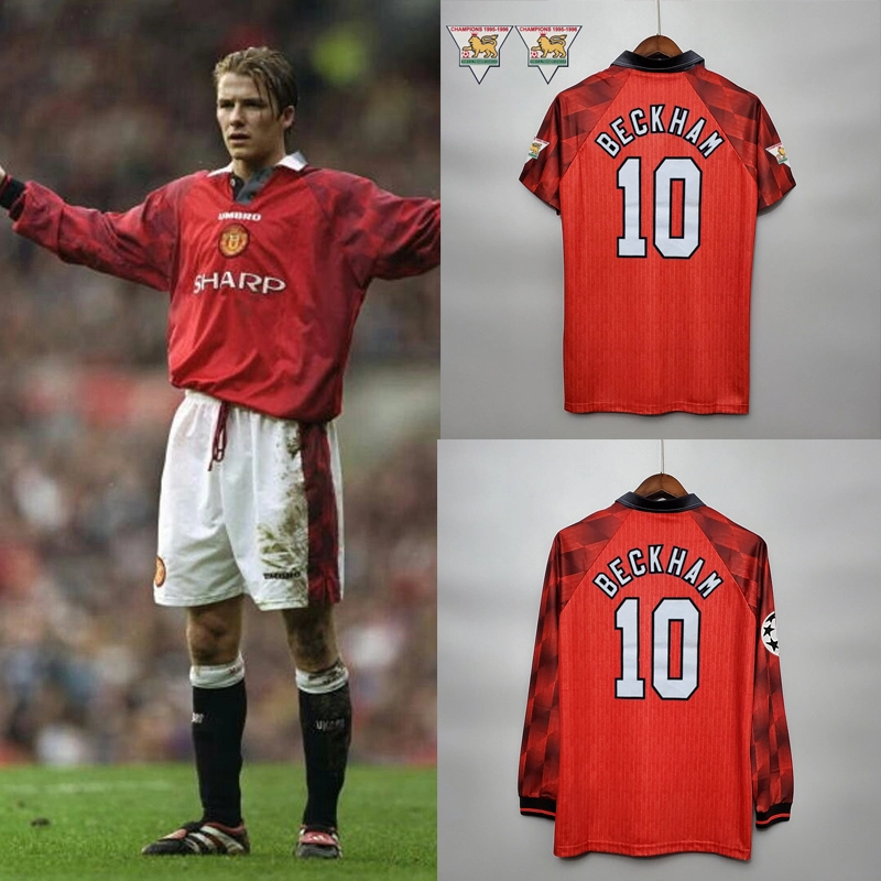 Retro 1996-97 Manchester United home CANTONA BECKHAM GIGGS KEANE  Football jersey retro