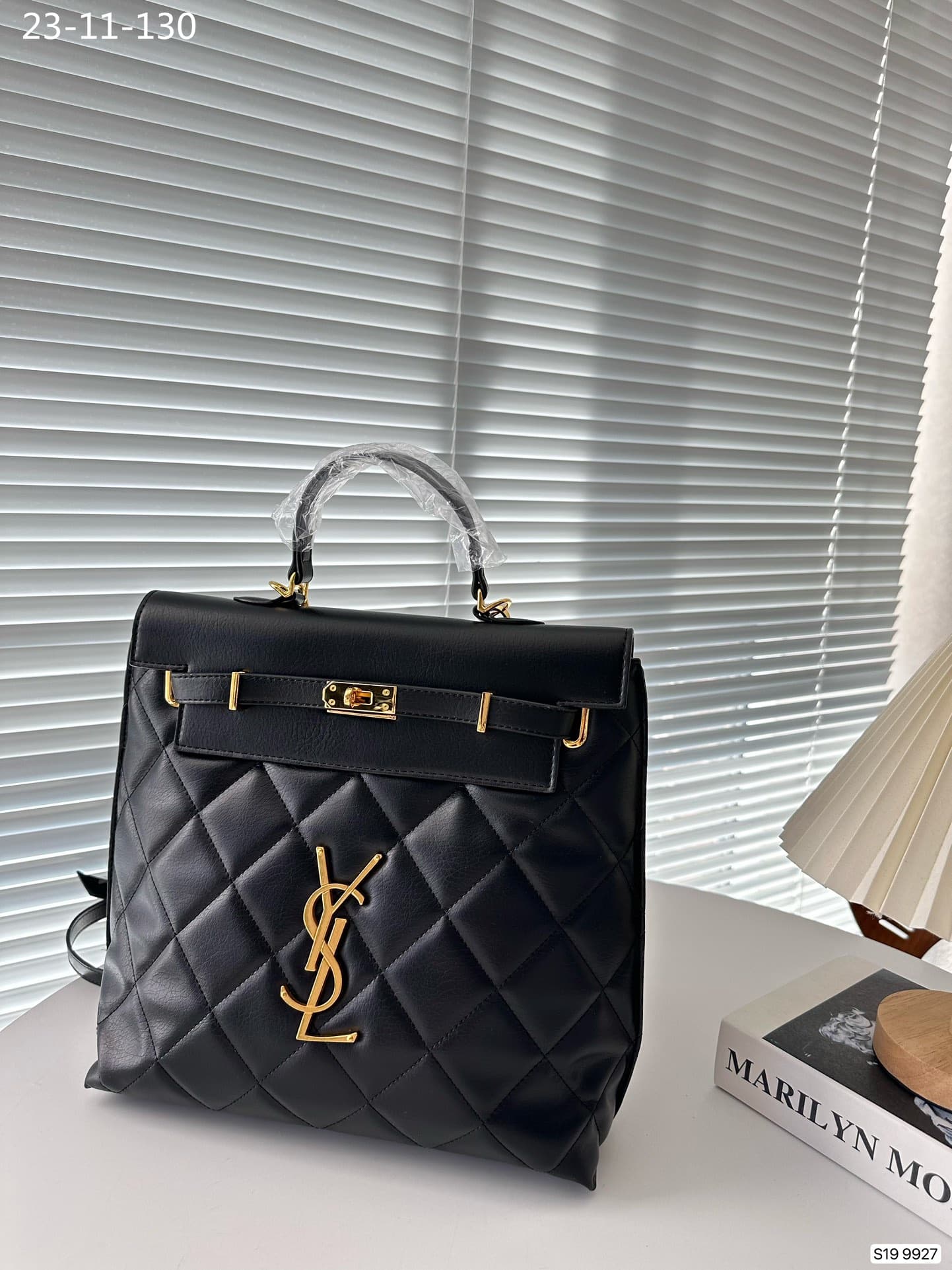Saint Laurent Leather Backpack Black 30Cm