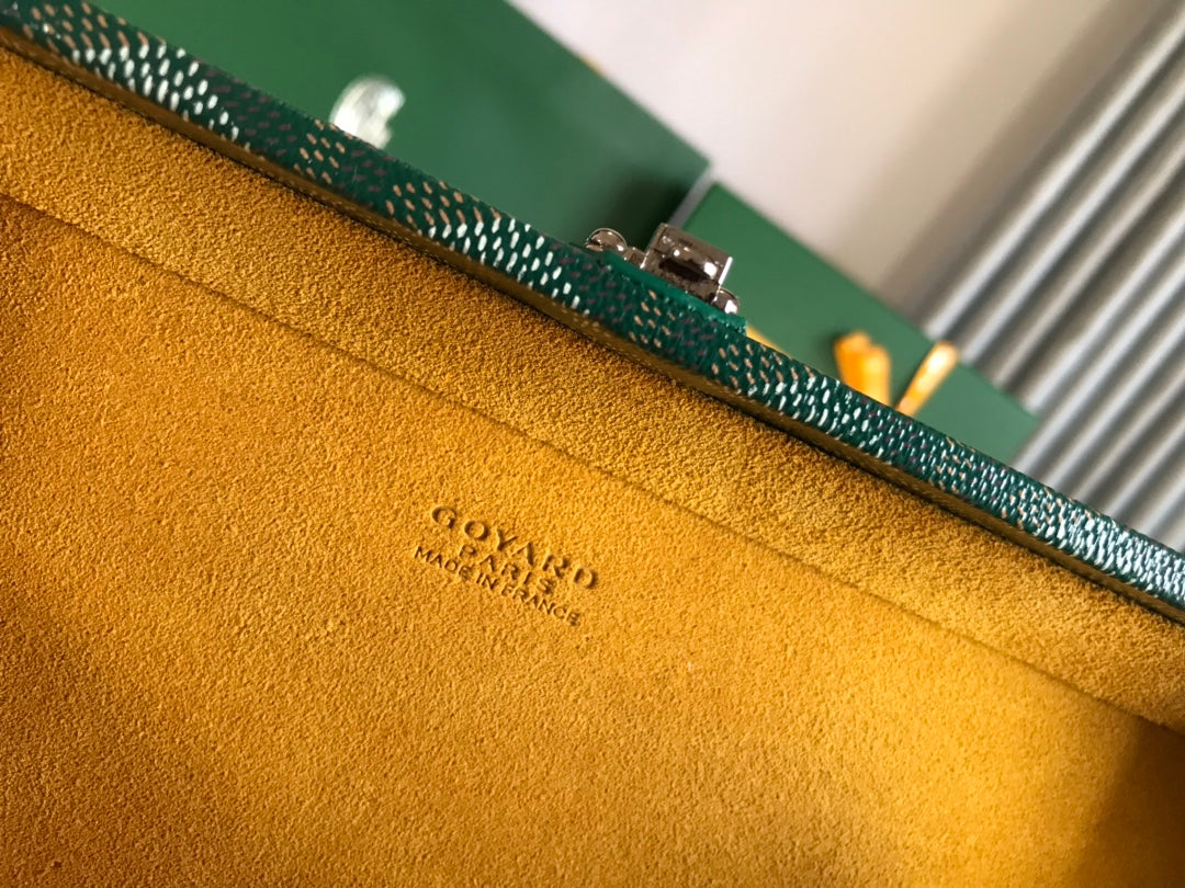 Goyard Grand Hôtel Trunk Bag 24.5cm Green Goyardine Canvas And Calfskin