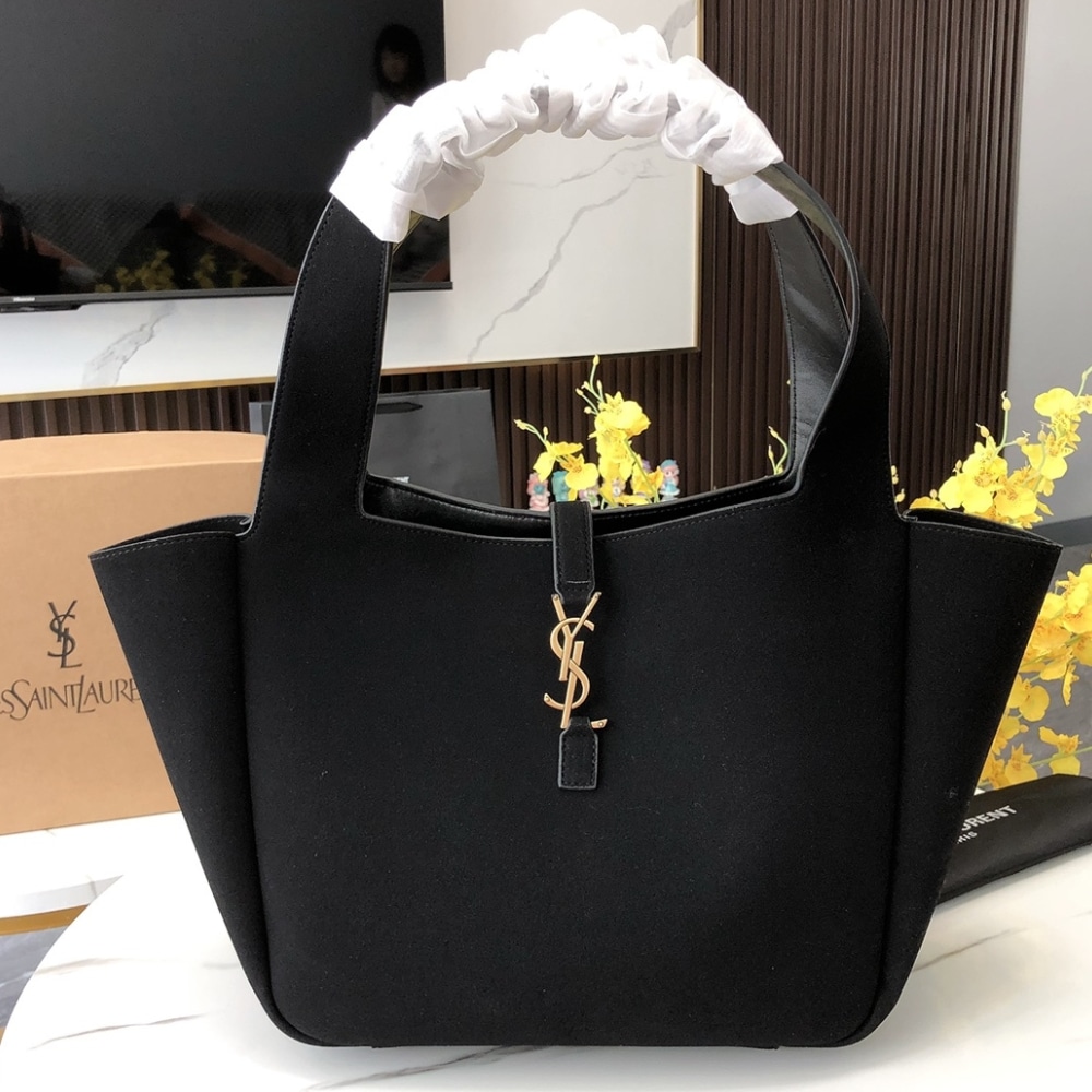 Saint Laurent Le 5 A 7 Bea In Suede Black 55Cm