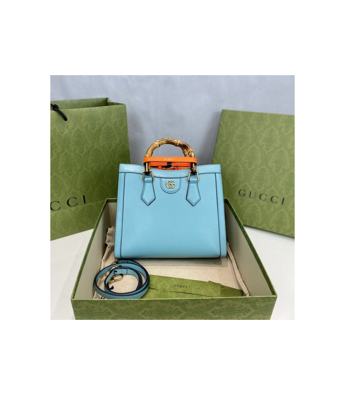 Gucci Diana Small Tote Bag Light Blue