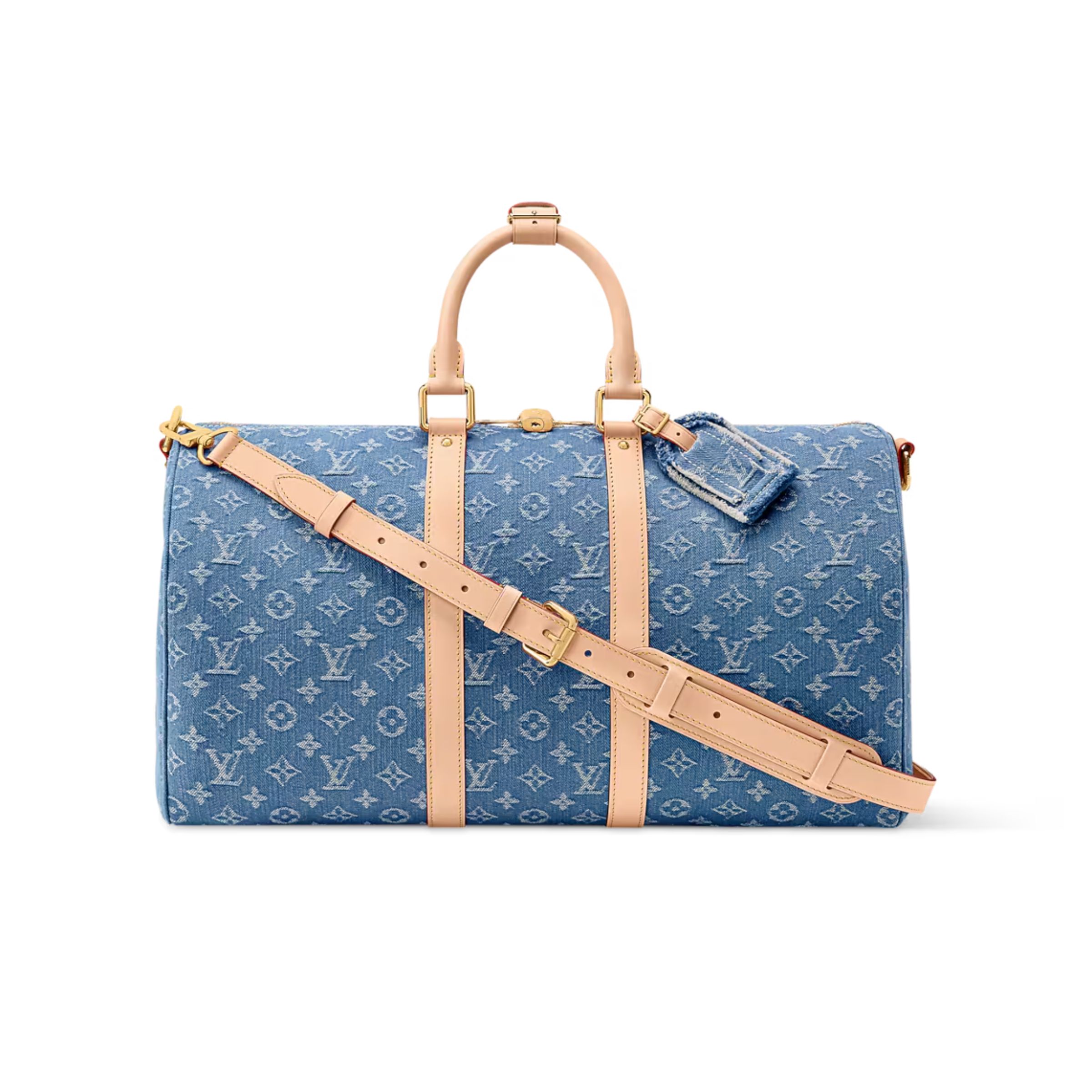 Louis Vuitton Keepall 45 Bag Blue Denim Fabric M27943