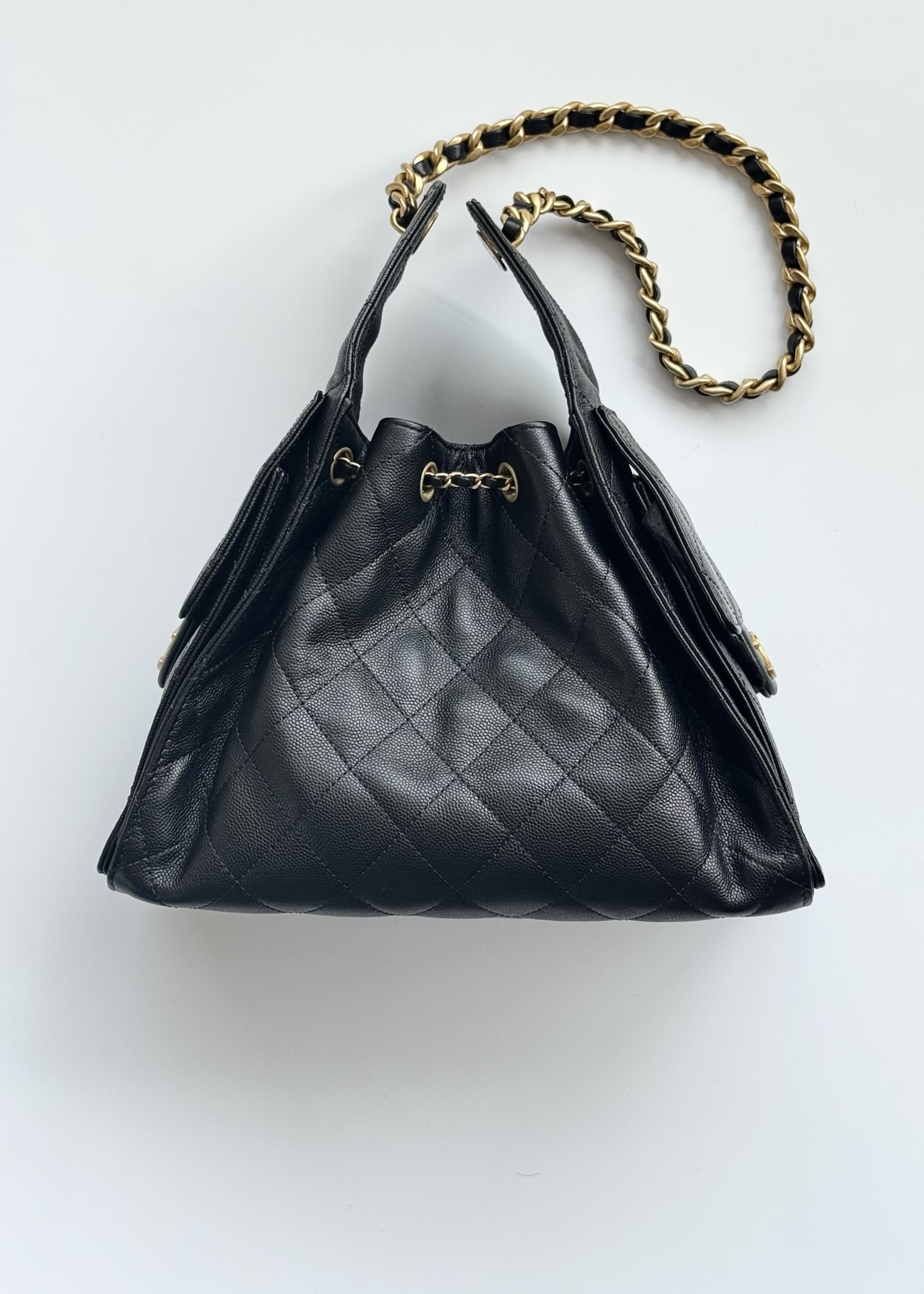 Chanel crossbody bag 25 Small Handbag Grained Calfskin & Gold-Tone Metal Black 30cm/11.8in