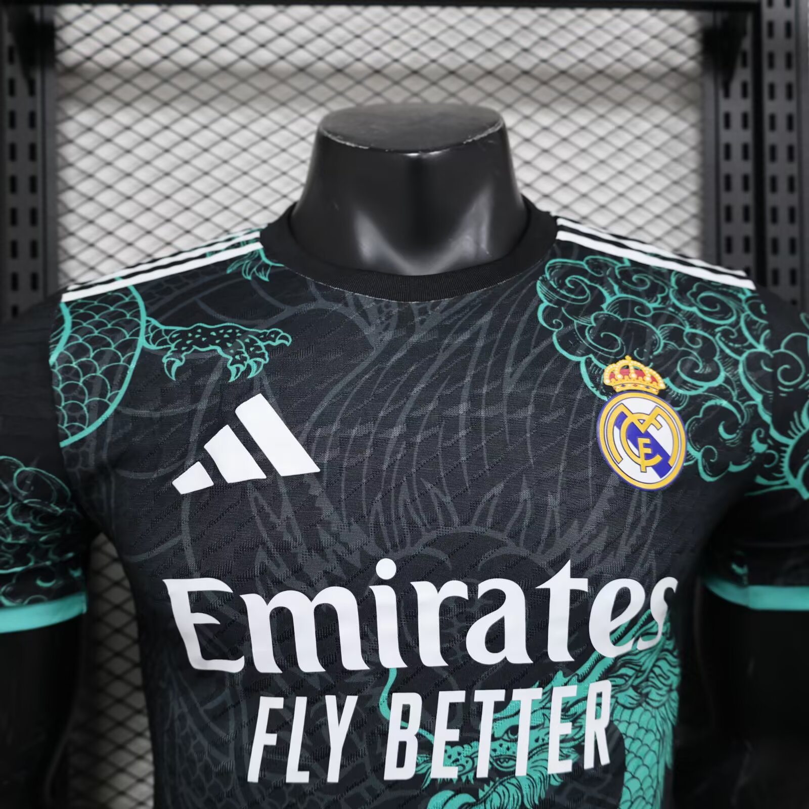 2025/2026 Player Version Real Madrid Special Edition Bule Dragon Black Football Shirt 1:1 Thai Quality
