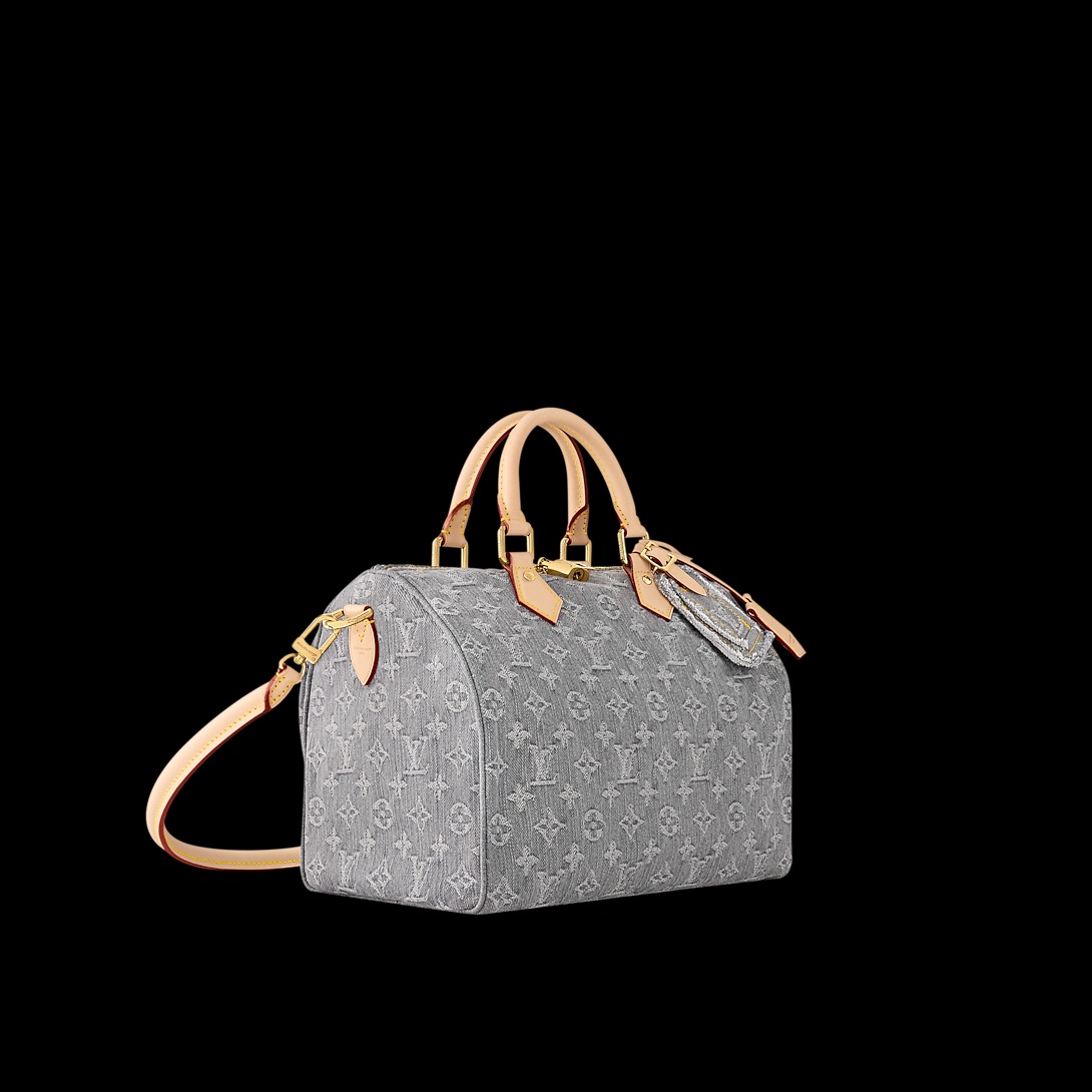 Louis Vuitton LV Speedy Soft 30 Monogram Denim Bag in Grey 30cm/ 11.8 in
