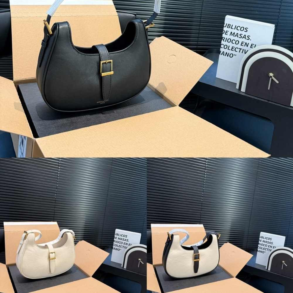 Saint Laurent Le Fermoir Hobo Bag Black 24Cm