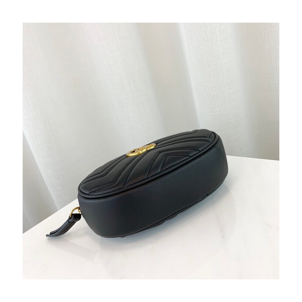 Gucci GG Marmont Matelasse Leather Belt Bag Black