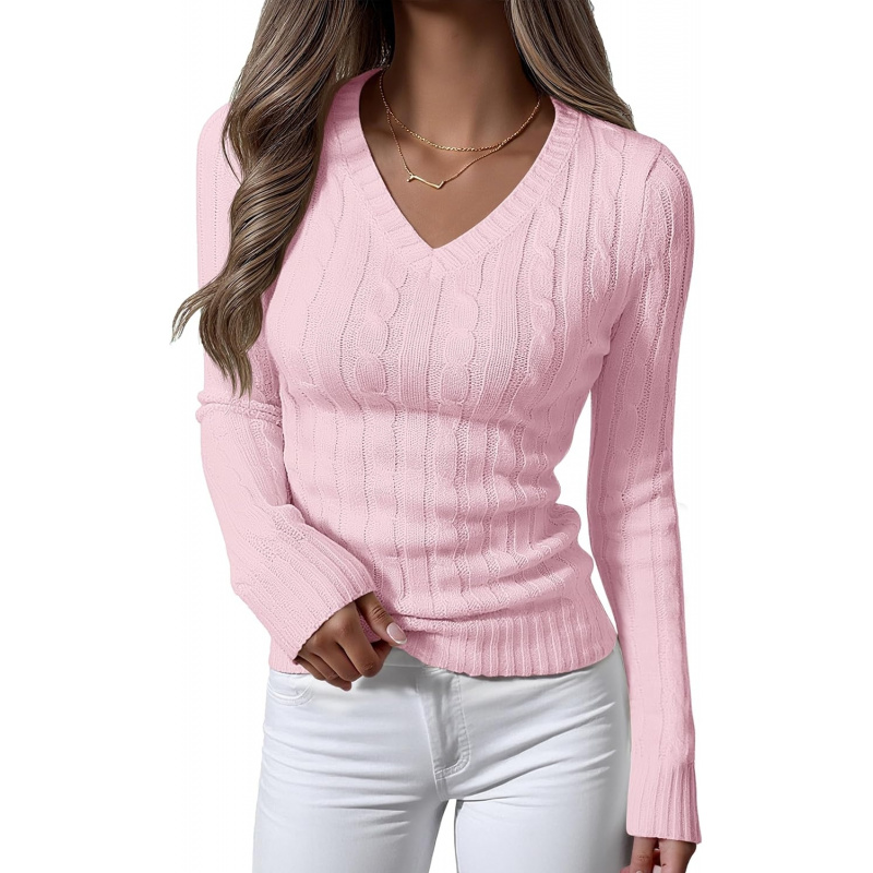 Women's Long Sleeve Cable Knit Sweater