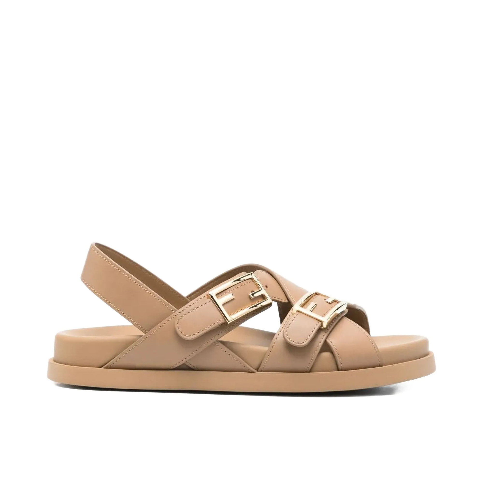Fendi Feel Leather Slides Beige 8X8647Na7F0Qb8