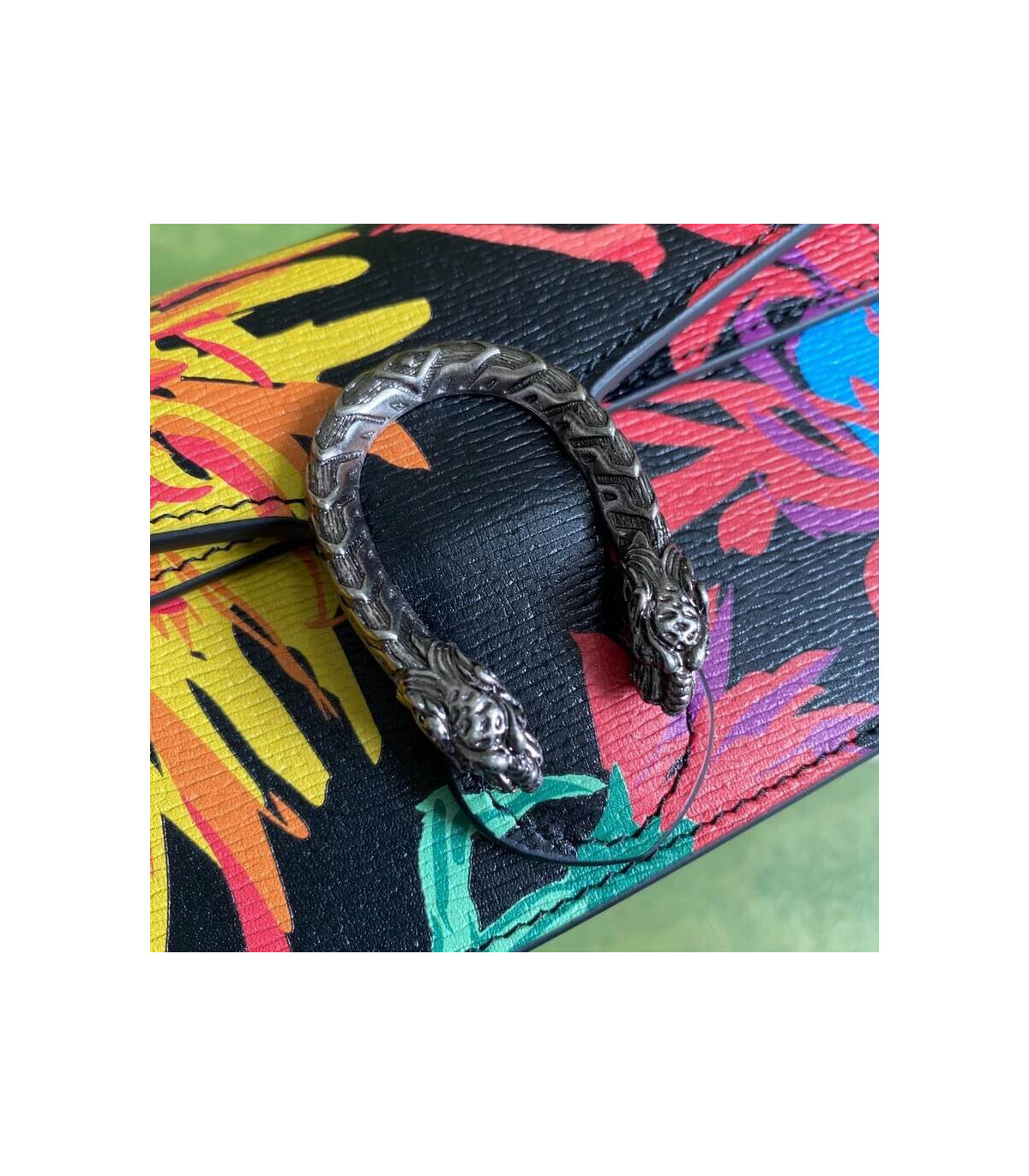 Gucci Dionysus Ken Scott Print Super Mini Bag Black