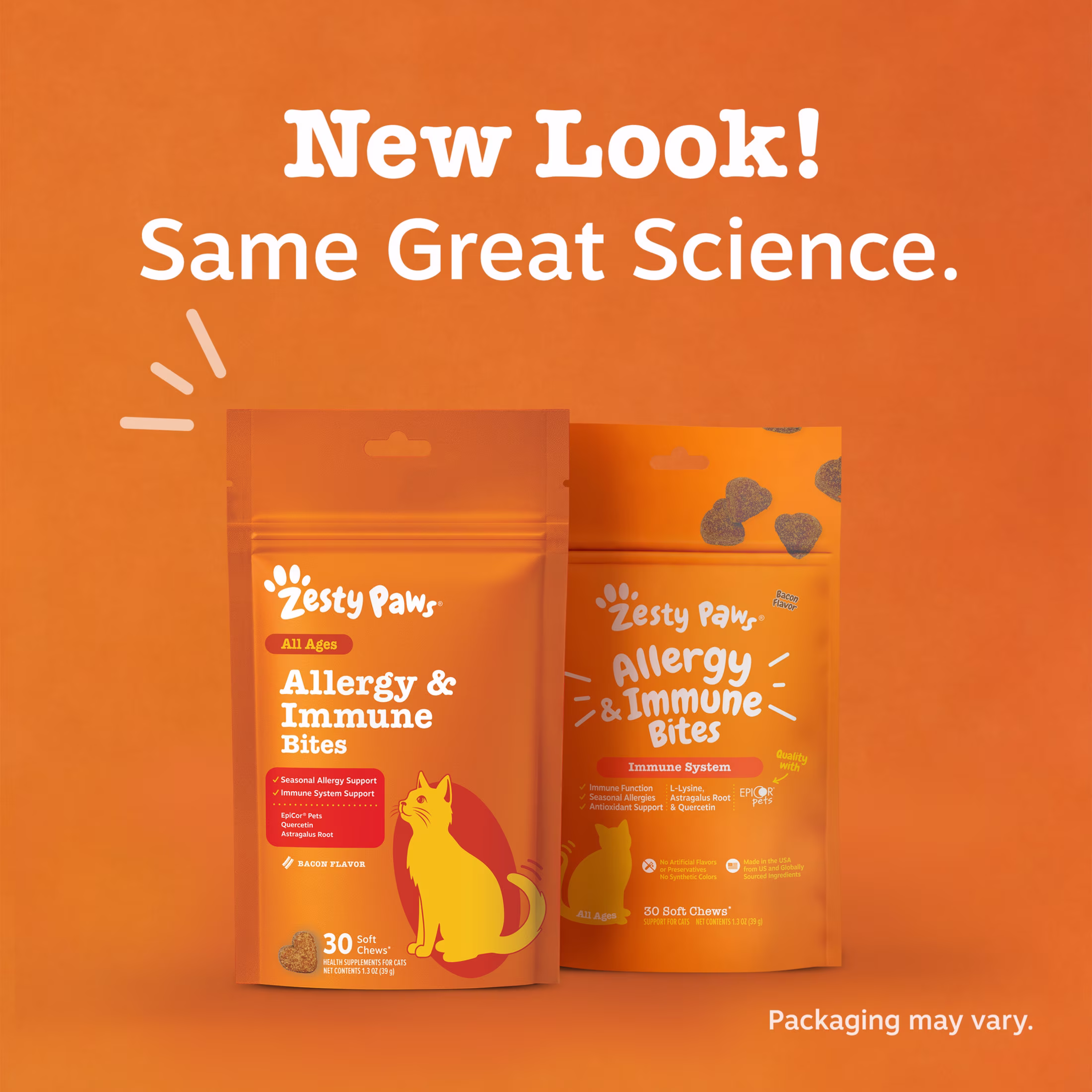 Zesty Paws Cat Allergy & Immune Bites Bacon Flavor, 30 Count