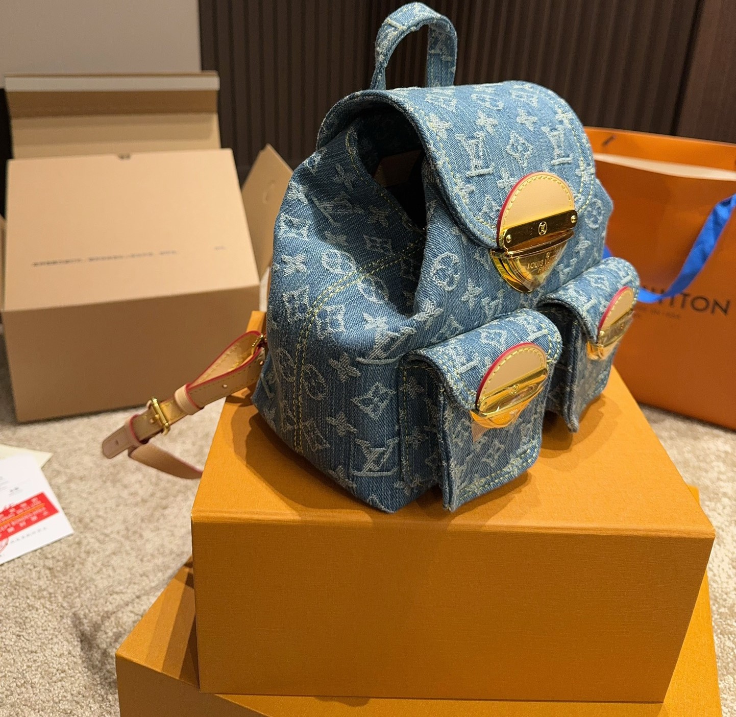Louis Vuitton Backpack Venice Denim Blue 20Cm M46836