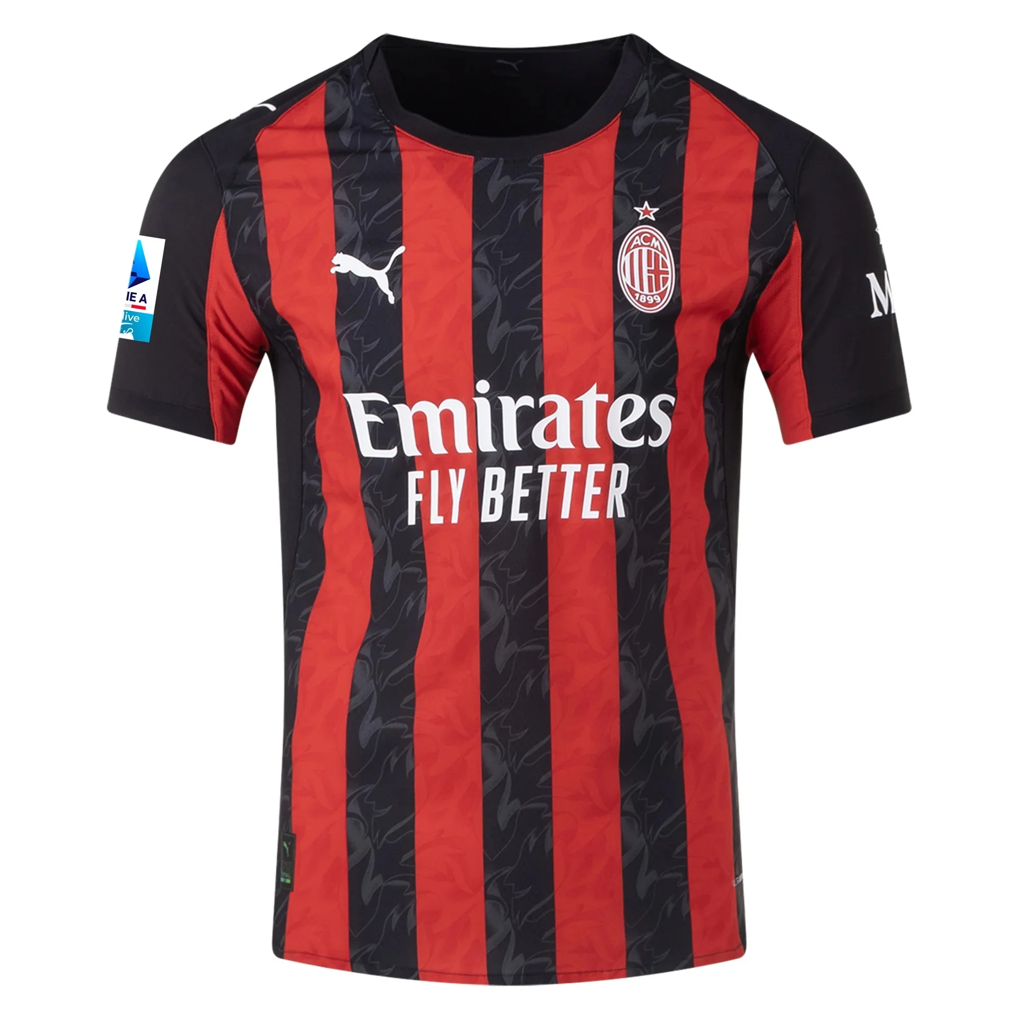 Puma Luka Modric Men's AC Milan Authentic Home Jersey 25/26 w/ Seria A Patch (Red/Black)
