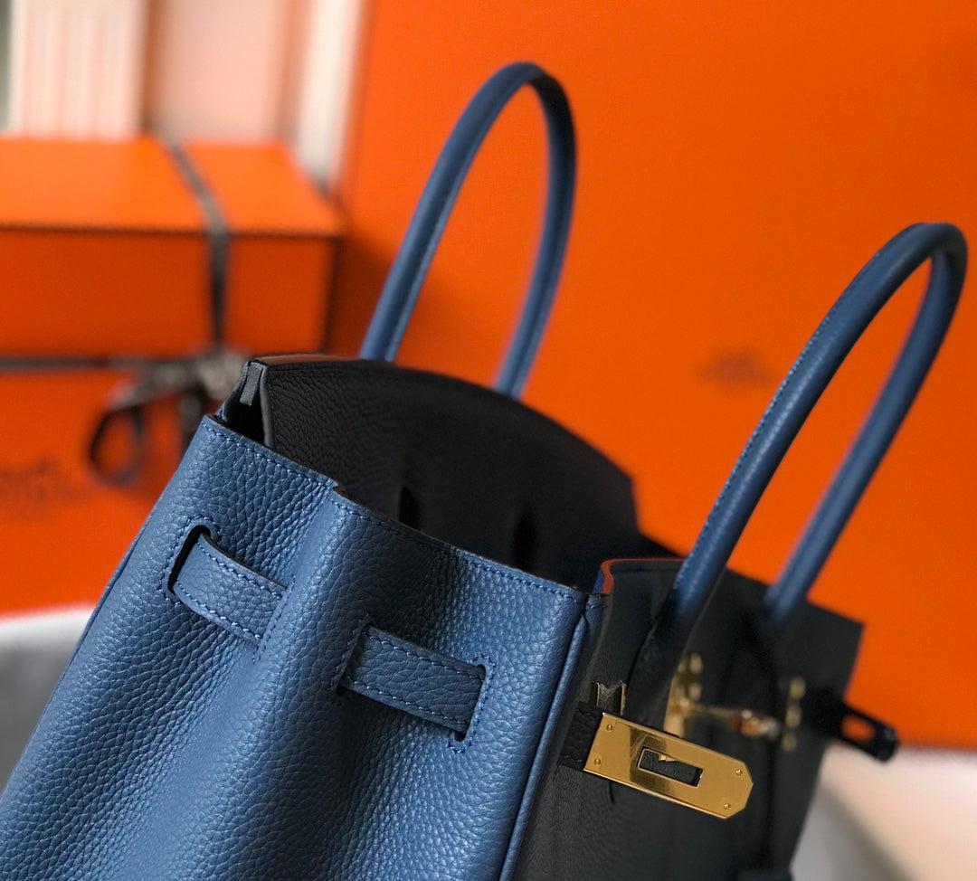 Hermes Birkin 35Cm Dark Blue Togo Leather Gold Hardware