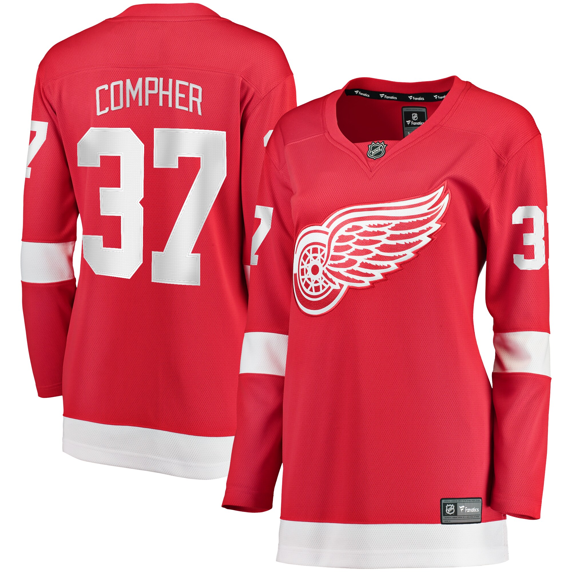 J.T. Compher Detroit Red Wings Fanatics Women’s Home Breakaway Player Jersey – Red