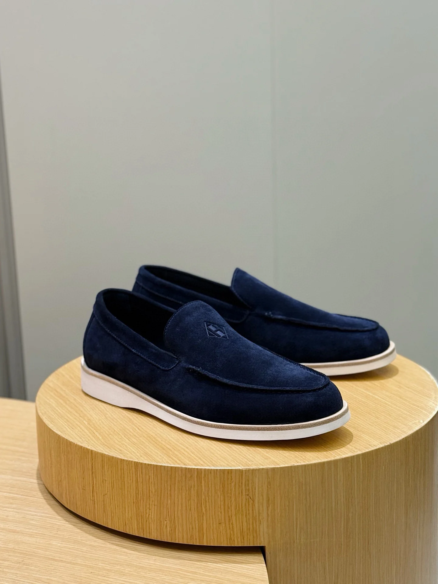 Hermès Navy Suede Loafers- Shoes for Men