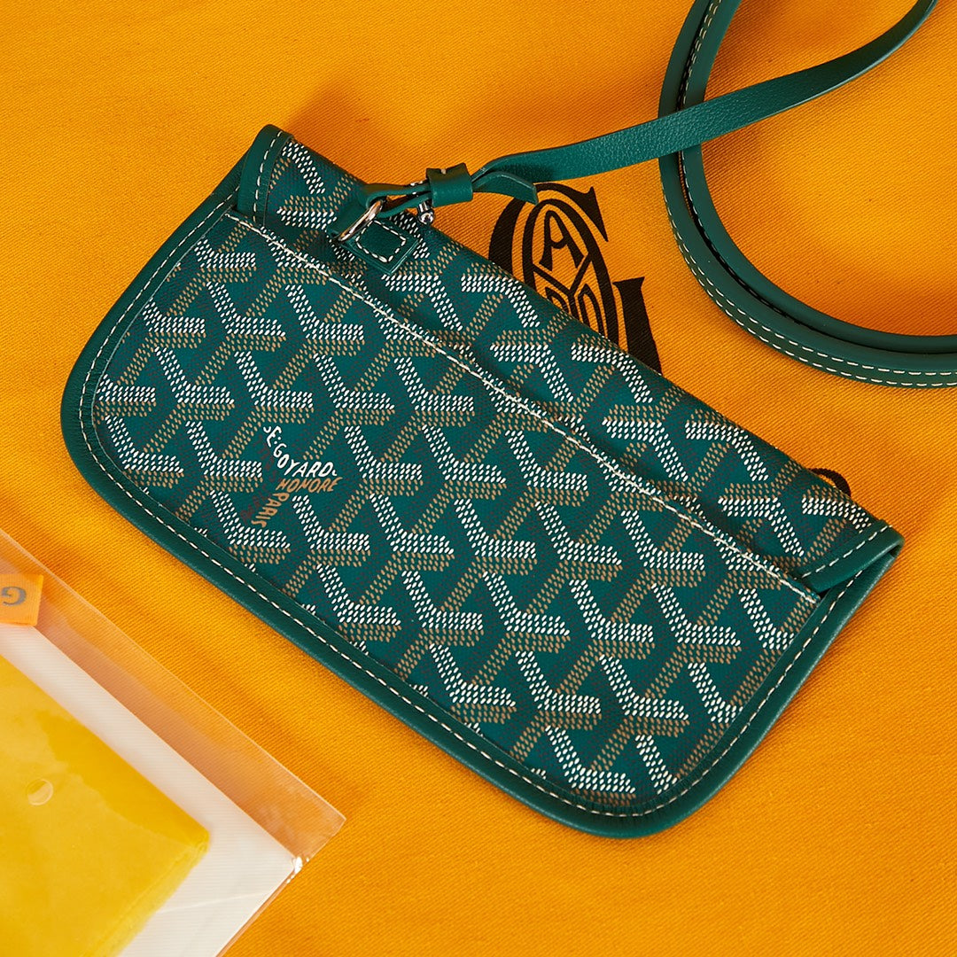 Goyard Saint Louis Pm 34Cm Green Canvas Chevroches Calfskin
