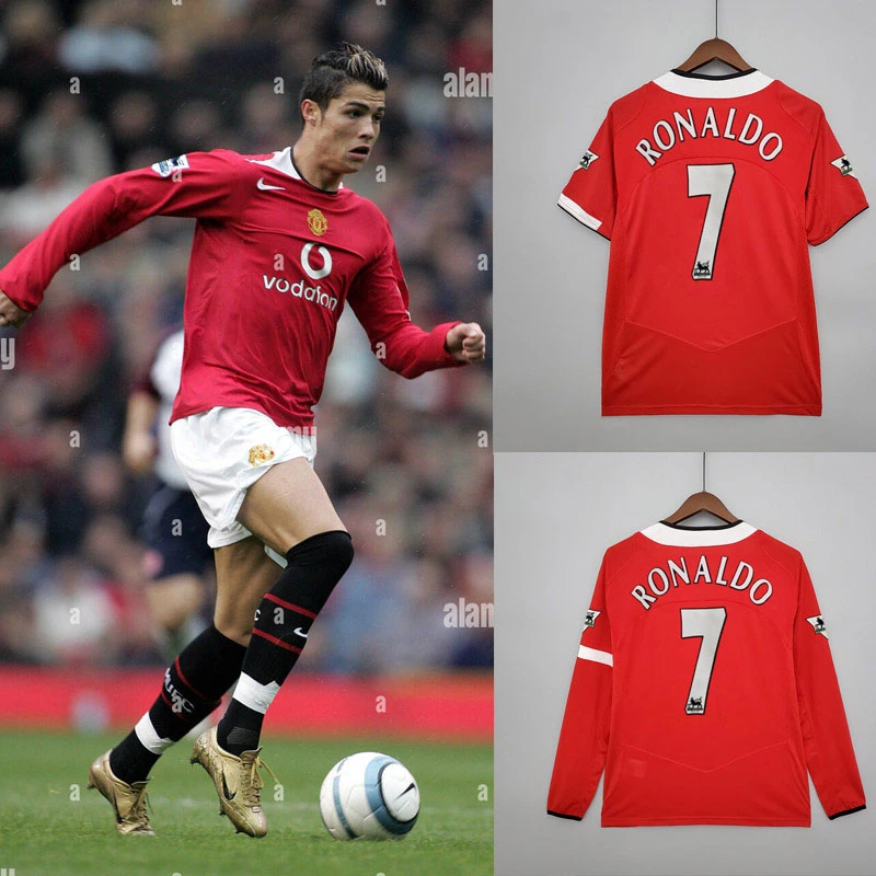 Retro Manchester United 2004-06  home Ronaldo ROONEY v.NISTELROOY GIGGS KEANE Football jersey retro