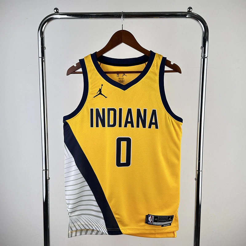 2023 NBA Indiana Pacers 0 HALLIBURTON Basketball Jersey