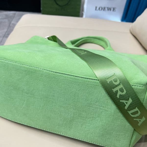 Prada Canvas Tote Bag Fern Green