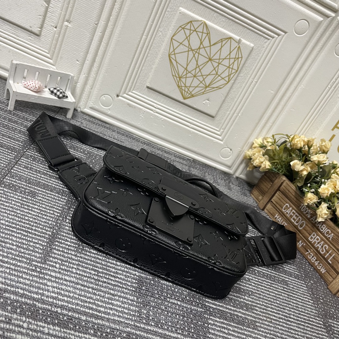 Louis Vuitton S Lock Sling Monogram Black Bag 21Cm M58487