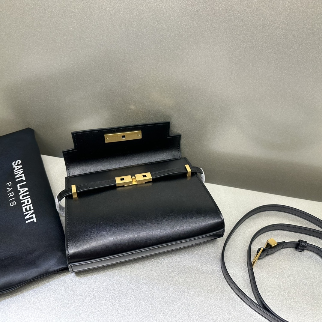Saint Laurent Manhattan Small Shoulder Bag In Box Saint Laurent Leather Black 19Cm