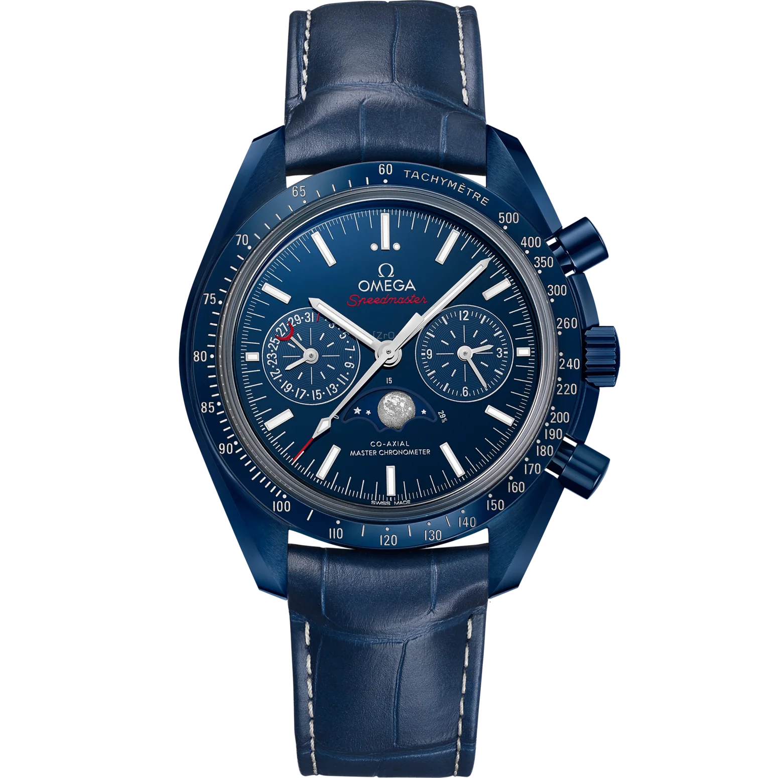 Omega Speedmaster Moonphase Blue Dial 44.25mm Blue ceramic Strap 304.93.44.52.03.001