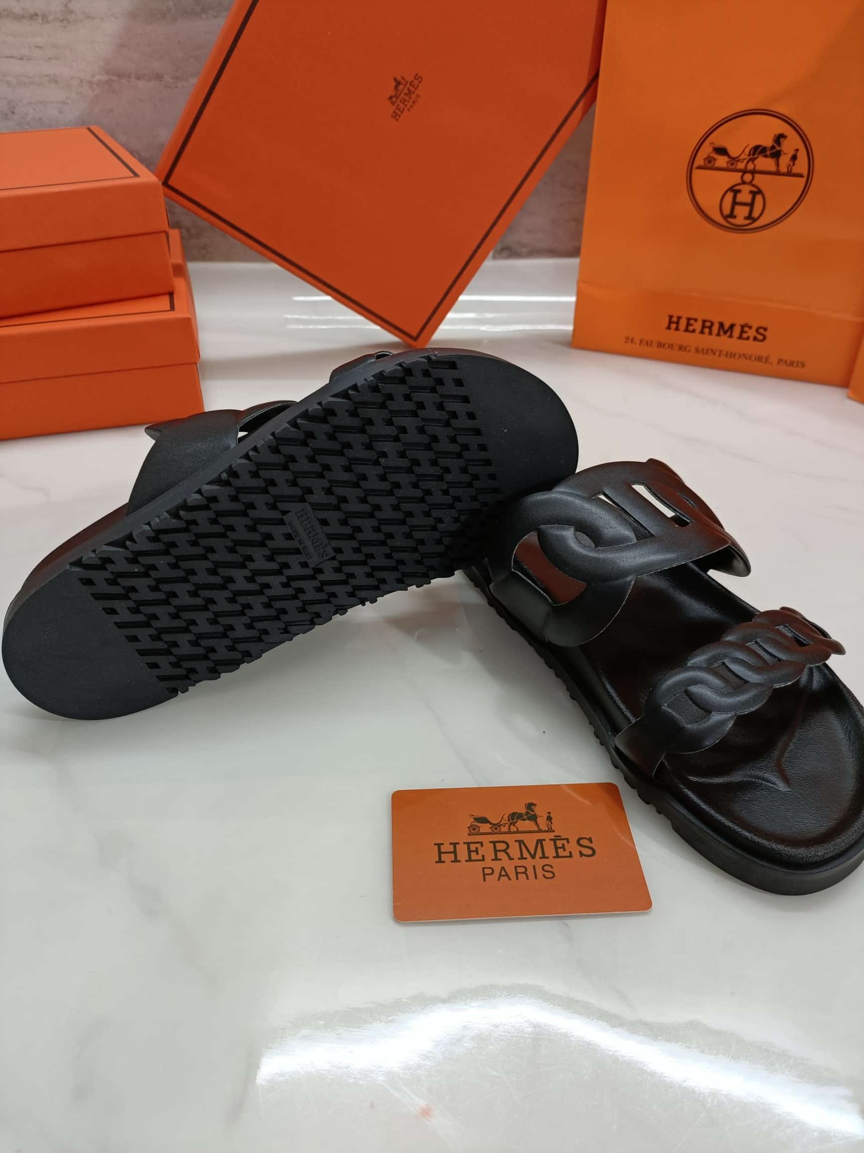 Hermes Extra Sandal Black H222302Z 02350