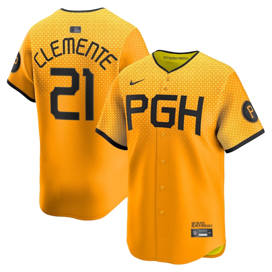 Roberto Clemente Pittsburgh Pirates City Connect Limited Player Jersey Gold